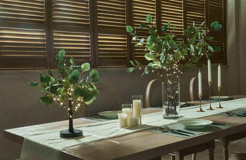 LITBLOOM Lighted Eucalyptus Branches 24IN 36 LED with Timer Battery Operated Lit Artificial Greenery for Wedding Party Home Spring Decoration Indoor Outdoor - Image 3